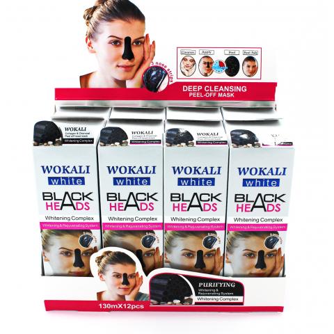 Крем маска для носа Black Heads черная 130г Wokali