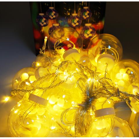 Ghirlandă LED 3m+0,60cm 12 luminiţe galbenă