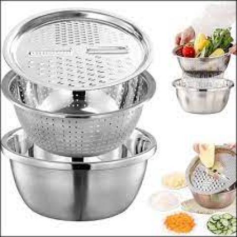 НАБОР 3 в 1. Миска+дуршлаг+терка
