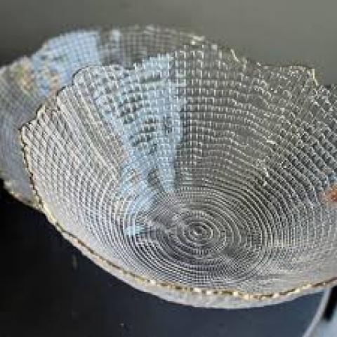 Салатник Diamante стекло, прозрачный с золотой каймой