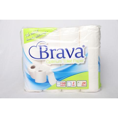 Туалетная бумага "Brava" упаковка 24рул.