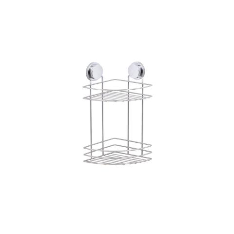 Полка угловая 2 уровня хромированый металл 18см