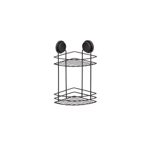  Полка 2 уровневая 18 см глубина, черный металл