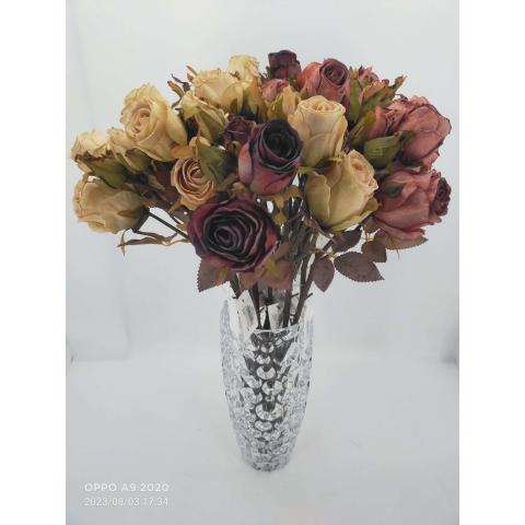 Цветы искуственные веточки розы 50см