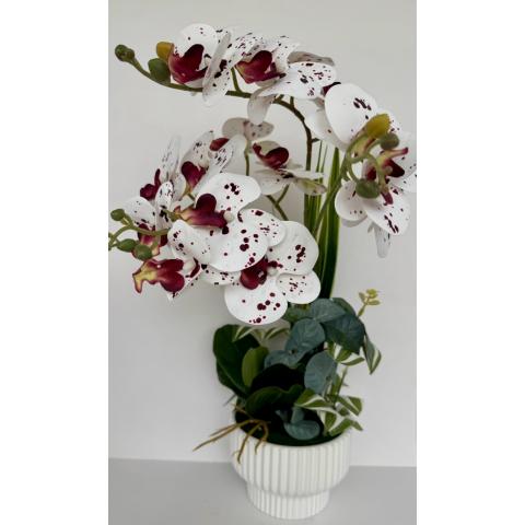 Цветок искуственный в горшке Орхидея 3 веточки