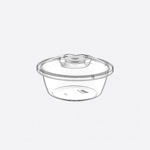 Vas rotund transparent cu capac 10.5lt