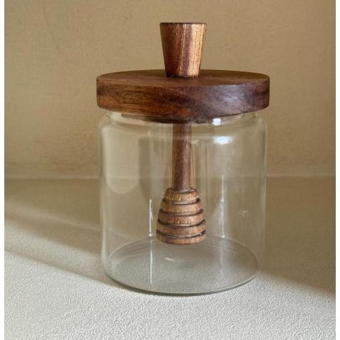 Баночка для меда с деревянной ложкой  750мл