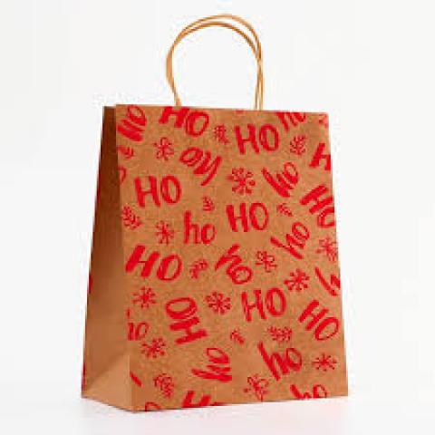  Новогодний крафт пакет 33х24см