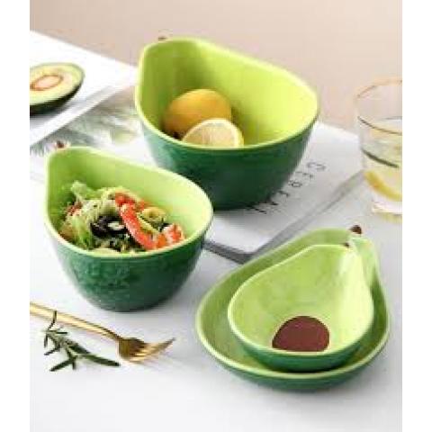 Тарелка авокадо керамика 21x14cm