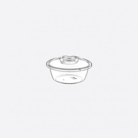 Vas rotund transparent cu capac 2.7lt
