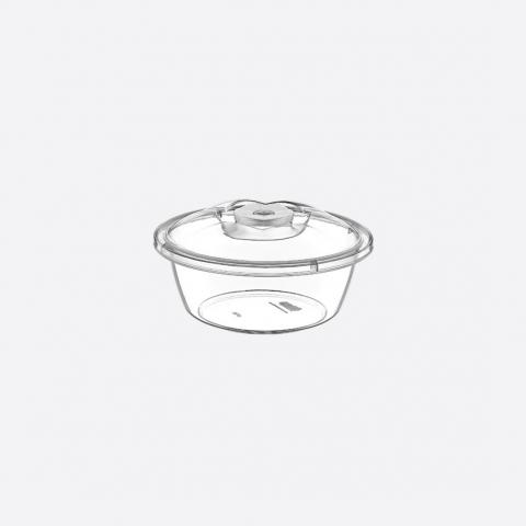 Vas rotund transparent cu capac 7lt