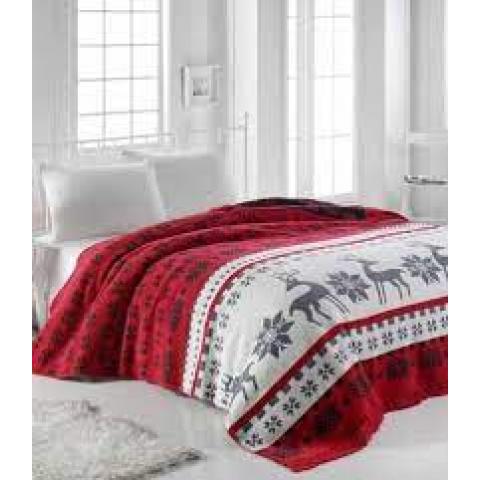 Новогодний хлопковый плед AKSU 180x220