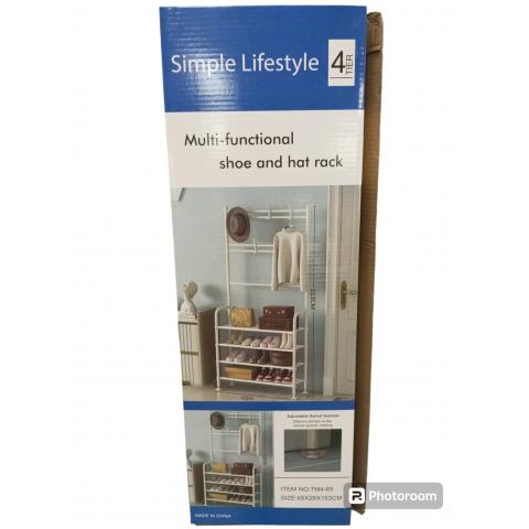 Вешалка подставка для вещей и обуви метал+pvc