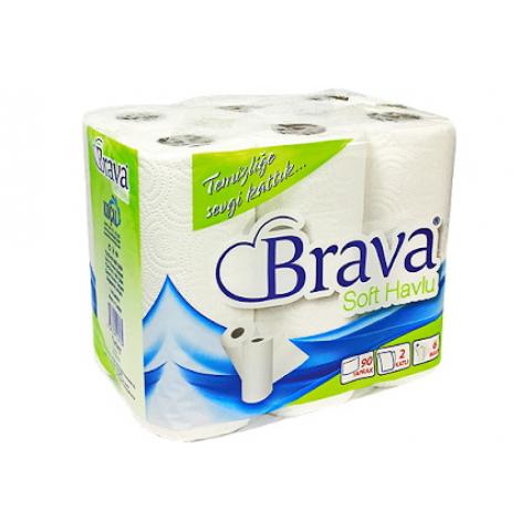 Полотенце бумажные "Brava" упаковка 6рул.