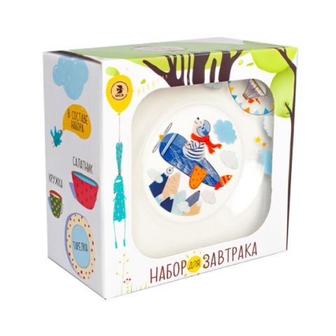 Набор детской посуды для завтрака АВИАТОРЫ 3 предмета