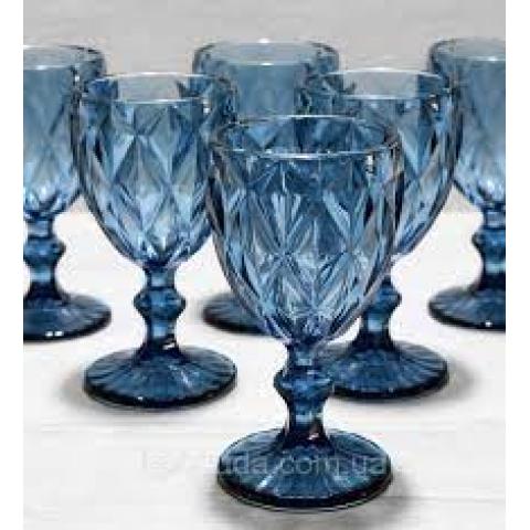 Рюмка цветное стекло BLUE, набор 6 штук